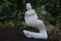Polished Leopard Stone & White Marble Mermaid Sculptures  x 2 From Zimbabwe - Toprock Gemstones and Minerals