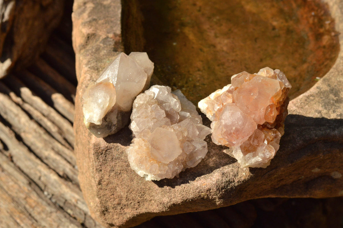 Natural Small Spirit Quartz Clusters x 35 From Southern Africa - TopRock