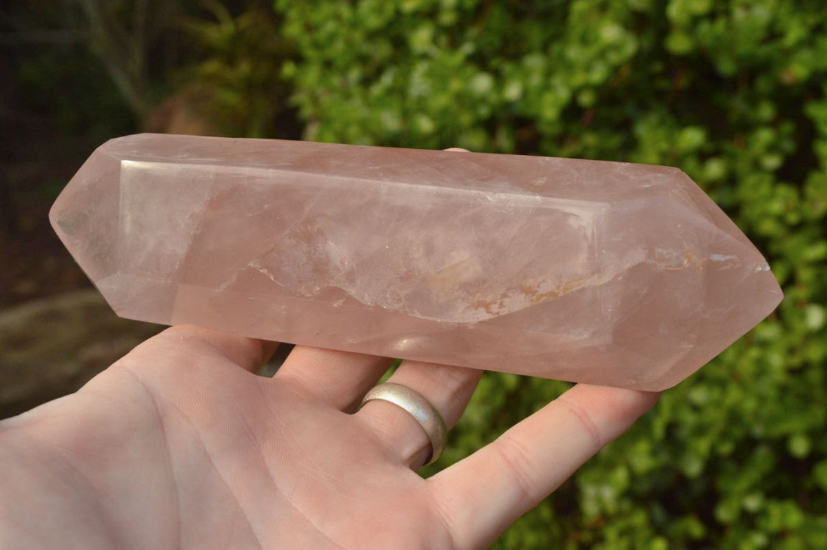Polished Double Terminated Gemmy Rose Quartz Points x 3 From Madagascar - TopRock