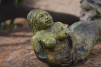 Polished Leopard Stone & White Marble Mermaid Sculptures  x 2 From Zimbabwe - Toprock Gemstones and Minerals