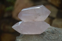 Polished Gemmy Double Terminated Rose Quartz Points x 6 From Antsirabe, Madagascar - Toprock Gemstones and Minerals