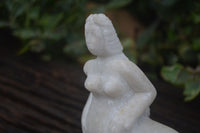 Polished Leopard Stone & White Marble Mermaid Sculptures  x 2 From Zimbabwe - Toprock Gemstones and Minerals