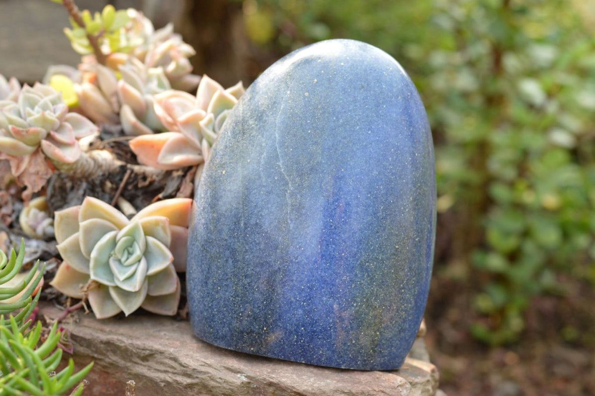 Polished Selected Blue Lazulite Standing Free Forms x 2 From Madagascar - TopRock