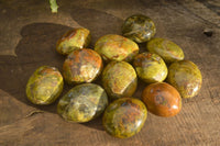 Polished Green Opal Galet / Palm Stones x 12 From Antsirabe, Madagascar - Toprock Gemstones and Minerals