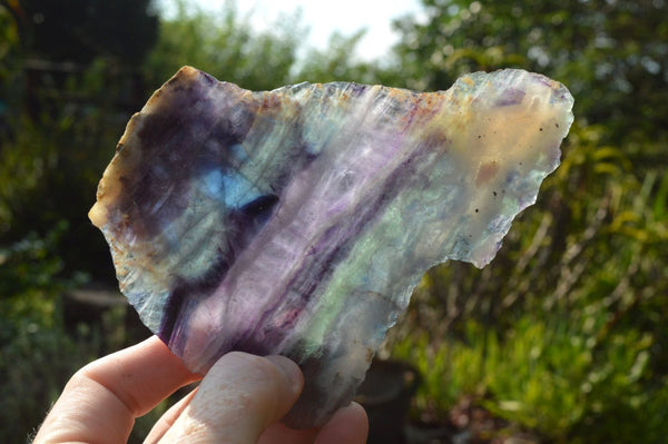 Polished Semi Translucent Watermelon Fluorite Slices x 3 From Uis, Namibia - TopRock