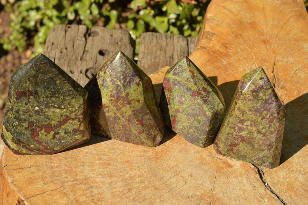 Polished Bastite Dragon Blood Stone Points x 4 From Tshipies, South Africa - TopRock