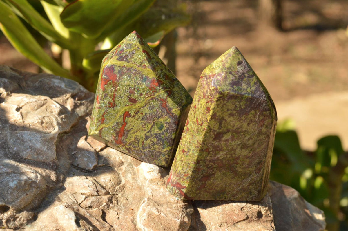 Polished Bastite Dragon Blood Stone Points x 4 From Tshipies, South Africa - TopRock