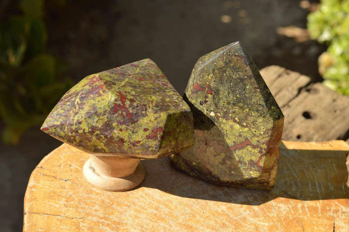 Polished Bastite Dragon Blood Stone Points x 4 From Tshipies, South Africa - TopRock