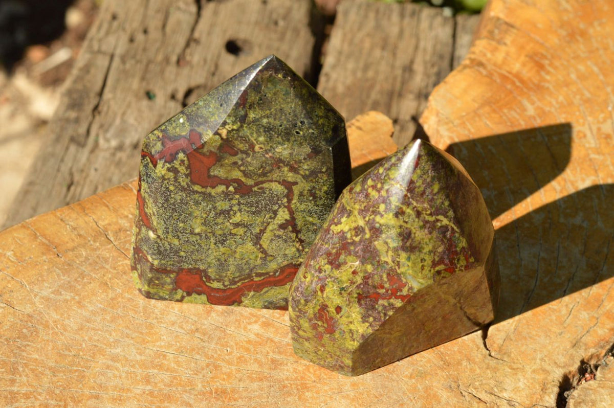 Polished Bastite Dragon Blood Stone Points x 4 From Tshipies, South Africa - TopRock