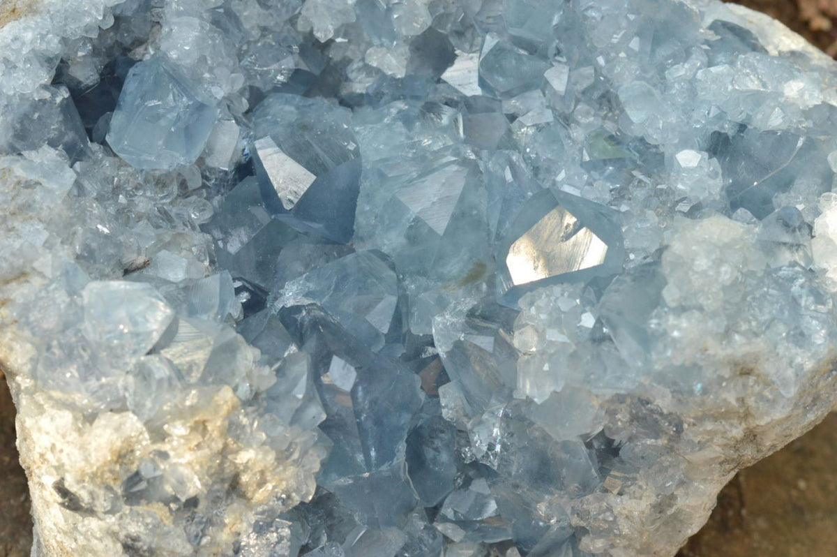 Natural Blue Celestite Specimen With Gemmy Cubic Crystals x 1 From Sakoany, Madagascar - TopRock