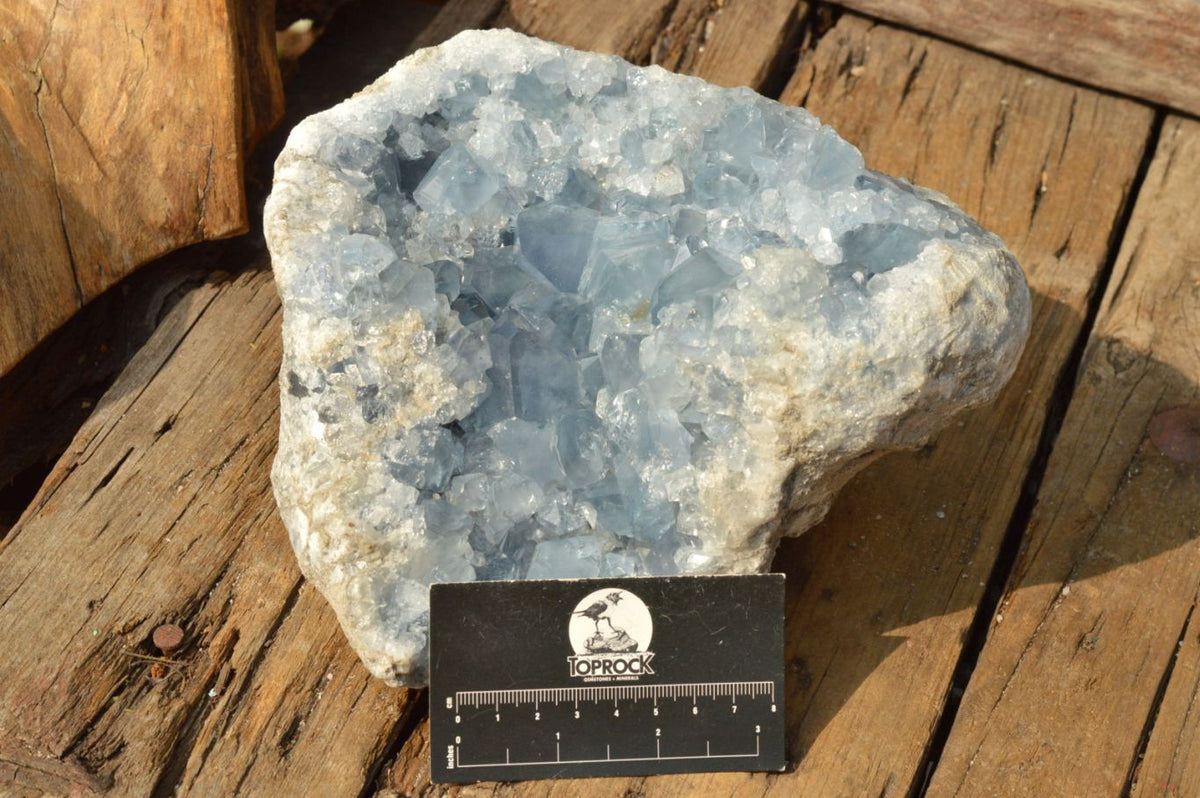 Natural Blue Celestite Specimen With Gemmy Cubic Crystals x 1 From Sakoany, Madagascar - TopRock