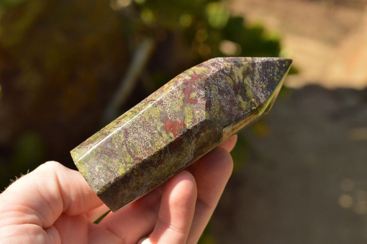 Polished Bastite Dragon Blood Stone Points x 4 From Tshipies, South Africa - TopRock