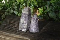 Polished Purple Lepidolite Points  x 2 From Madagascar - Toprock Gemstones and Minerals