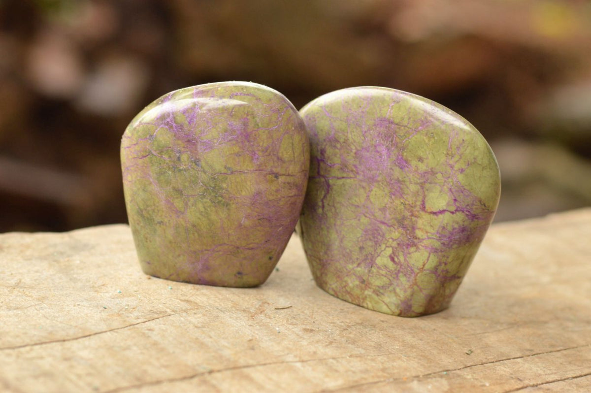 Polished Stichtite & Green Serpentine / Atlantisite Standing Free Forms x 6 From Barberton, South Africa - TopRock