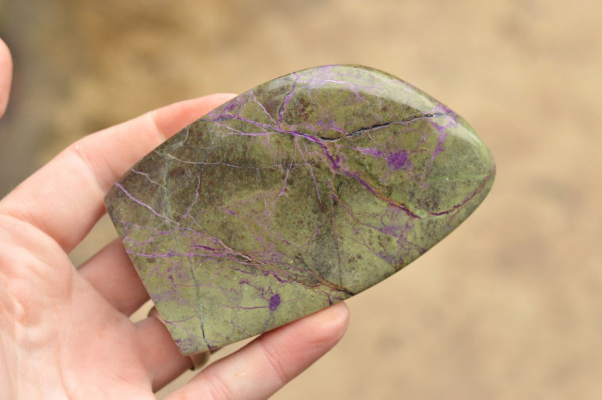 Polished Stichtite & Green Serpentine / Atlantisite Standing Free Forms x 6 From Barberton, South Africa - TopRock