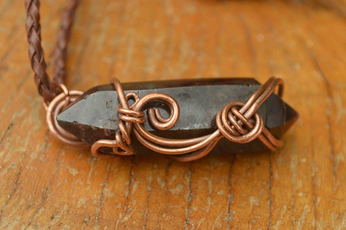 Polished Mixed Jewellery Free Forms With Copper Art Wire Pendants x 6 From Southern Africa - TopRock