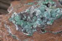 Natural Drusy Quartz Coated Malachite On Red Copper Dolomite  x 1 From Likasi, Congo - Toprock Gemstones and Minerals
