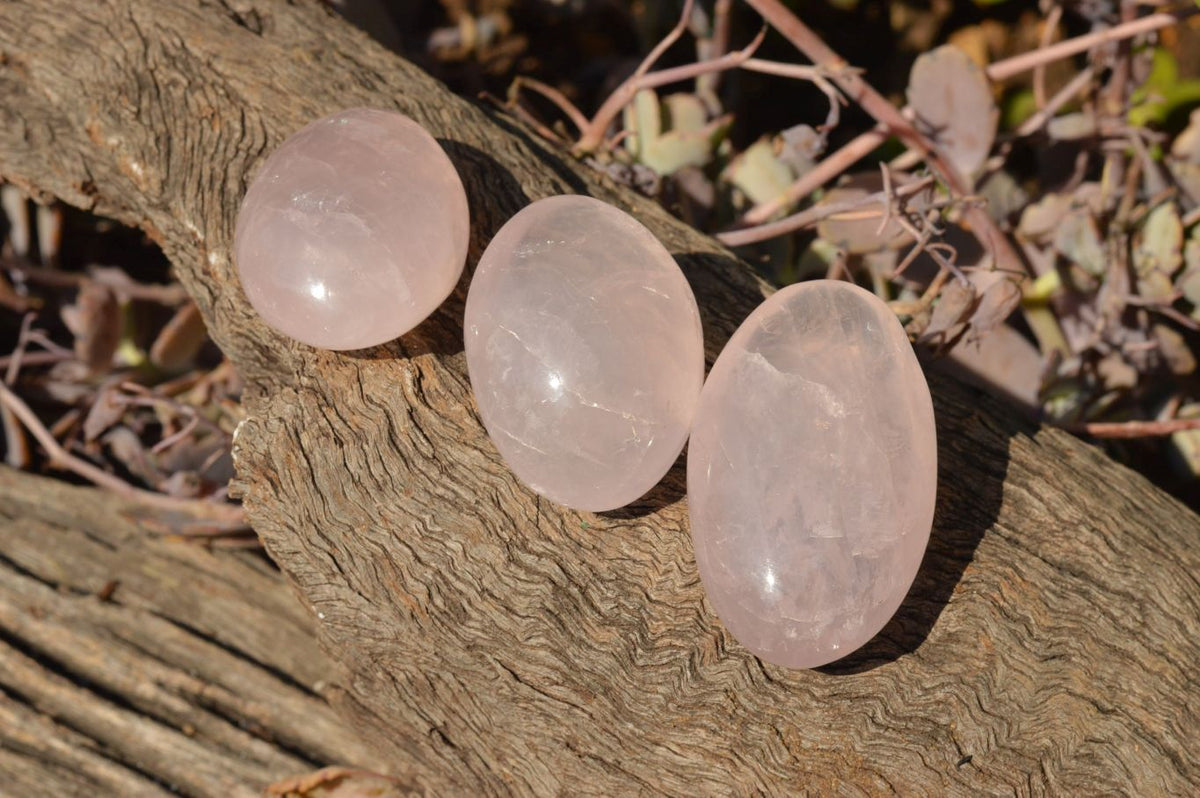 Polished Gemmy Pink Rose Quartz Gallets x 12 From Madagascar - TopRock