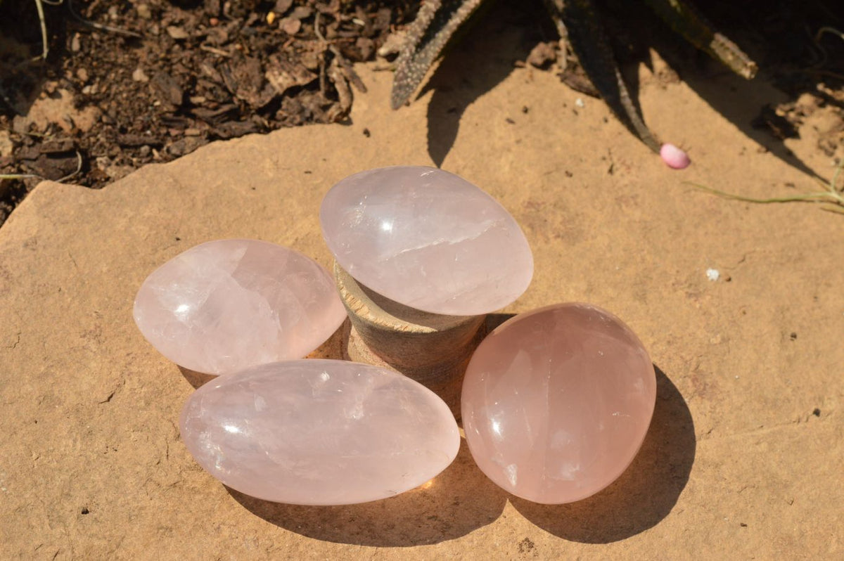 Polished Gemmy Pink Rose Quartz Gallets x 12 From Madagascar - TopRock