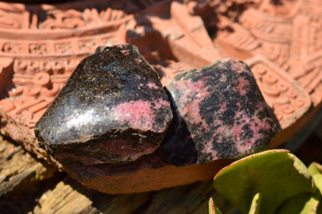 Polished One Side Polished Rhodonite Free Forms x 5 From Ambindavato, Madagascar - TopRock