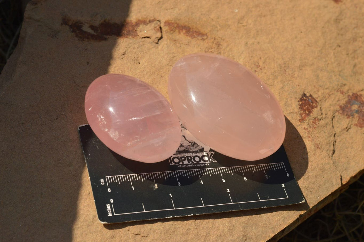 Polished Gemmy Pink Rose Quartz Gallets x 12 From Madagascar - TopRock