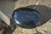 Polished Schorl Black Tourmaline Palm Stones  x 14 From Madagascar - Toprock Gemstones and Minerals