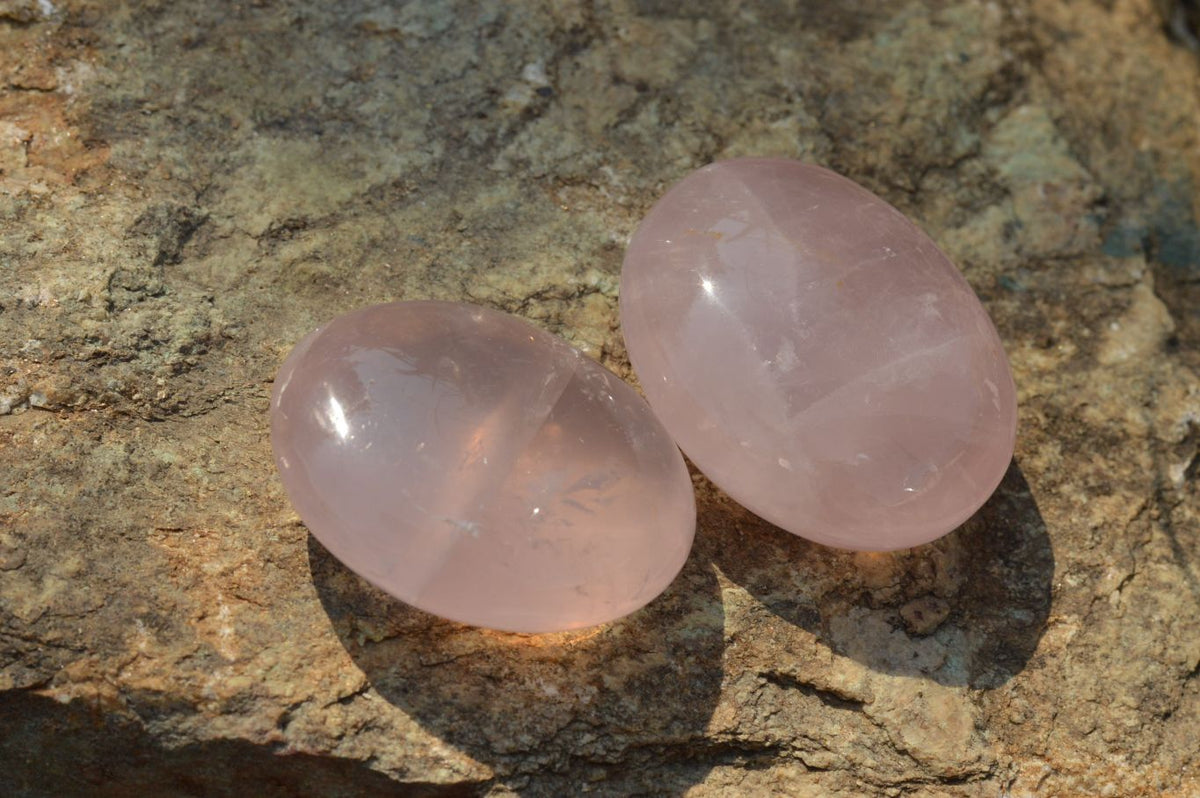 Polished Gemmy Pink Rose Quartz Gallets x 12 From Madagascar - TopRock
