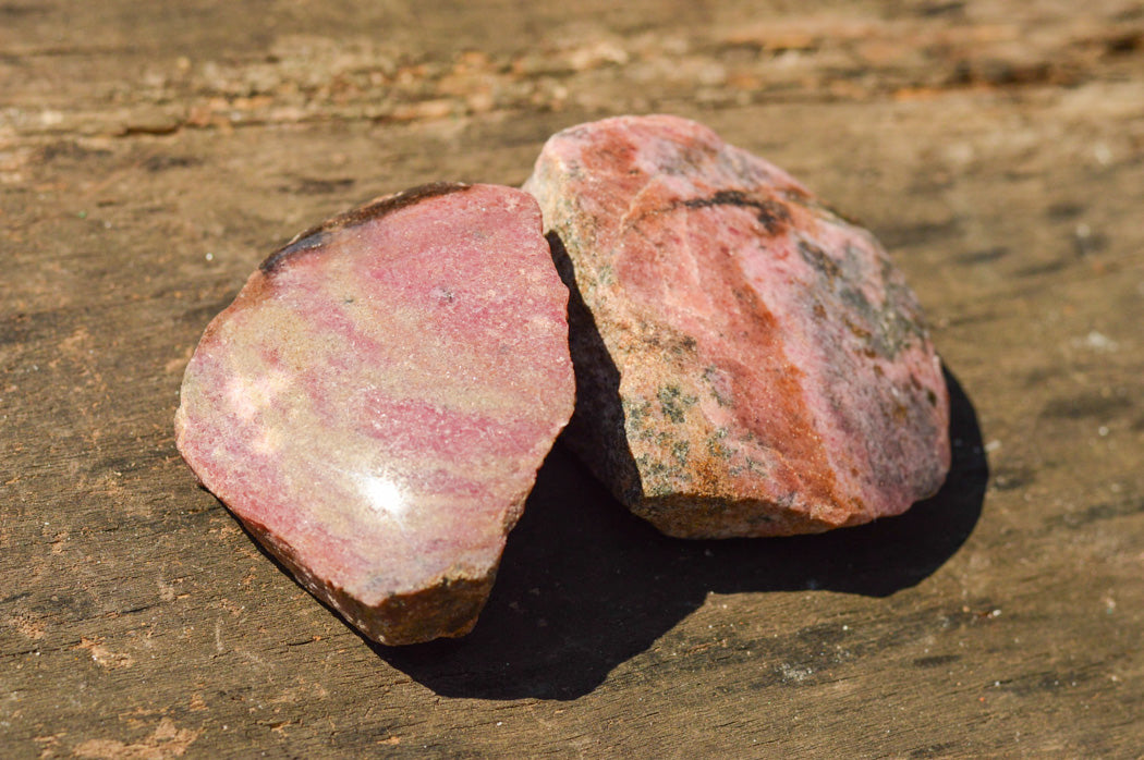 Polished One Side Polished Rhodonite Free Forms x 5 From Ambindavato, Madagascar - TopRock