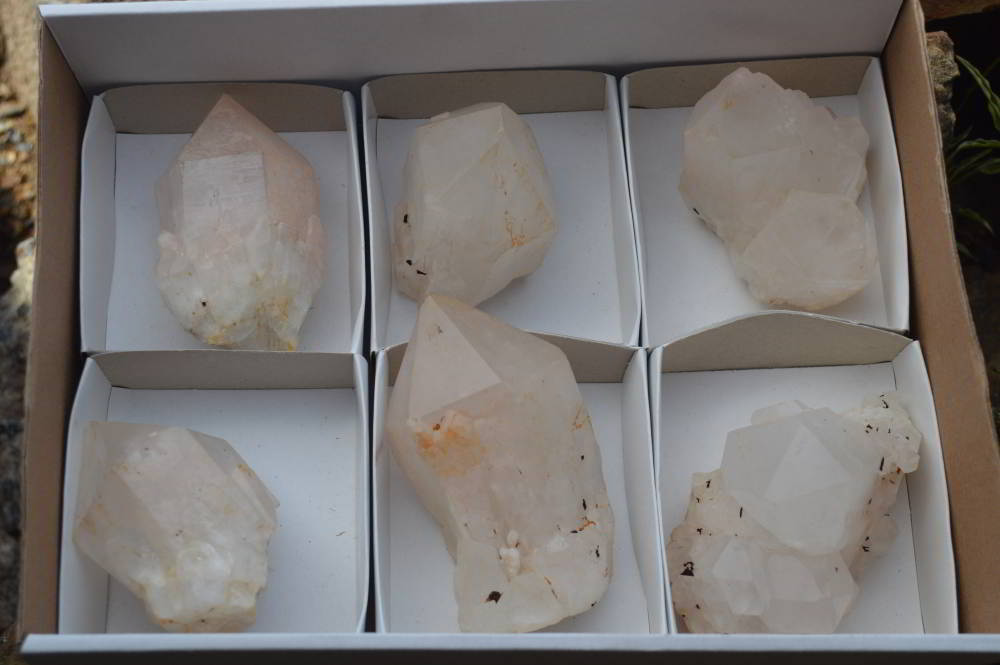 Natural Lovely Mostly Intact Quartz Crystal Specimens x 6 From Madagascar - TopRock