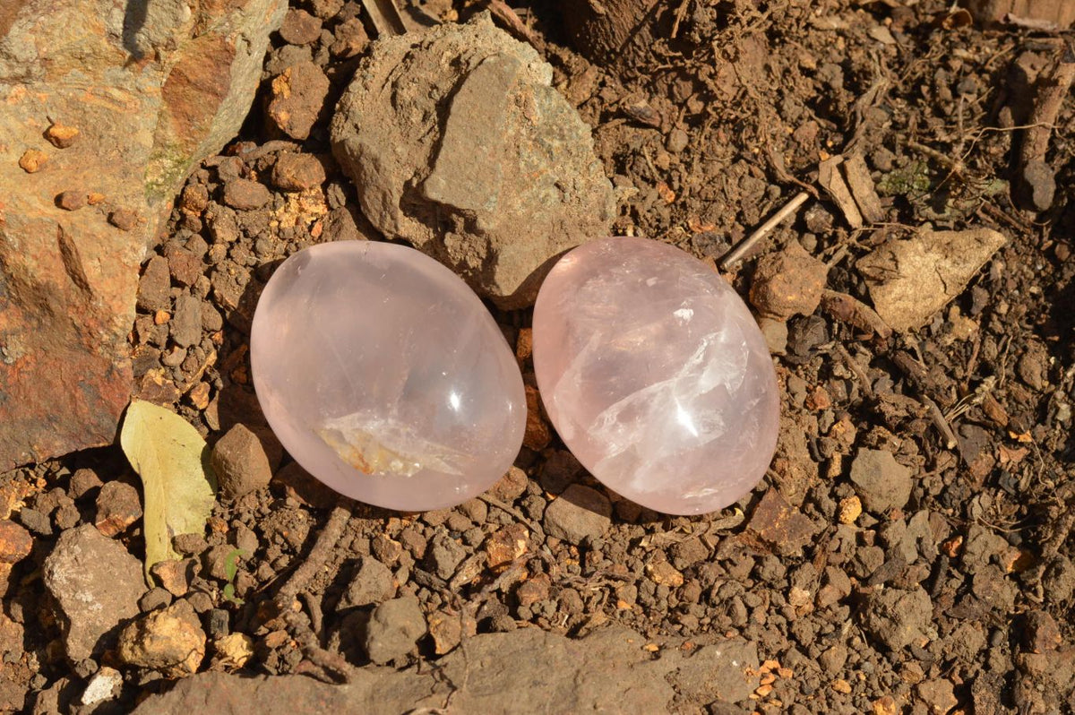 Polished Gemmy Pink Rose Quartz Gallets x 12 From Madagascar - TopRock