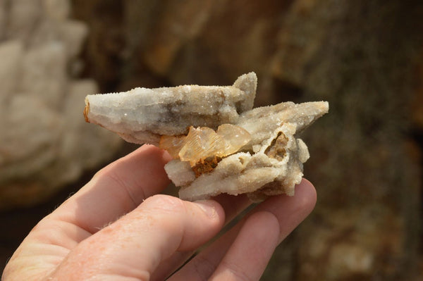 Natural Drusi Quartz Coated Calcite Pseudomorph Specimens  x 6 From Alberts Mountain, Lesotho - TopRock
