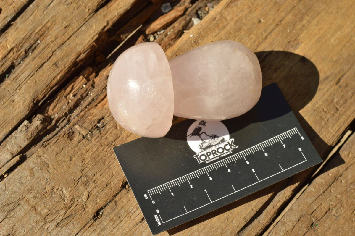 Polished Gemmy Pink Rose Quartz Mushrooms With Asterisms On Some x 7 From Madagascar - TopRock