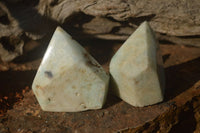 Polished Rare Blue Smithsonite Aragonite Points x 6 From Congo - Toprock Gemstones and Minerals