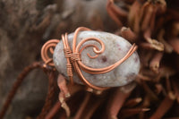 Polished  Copper Wire Wrapped Rubellite In Matrix Pendants x 6 From Madagascar - Toprock Gemstones and Minerals