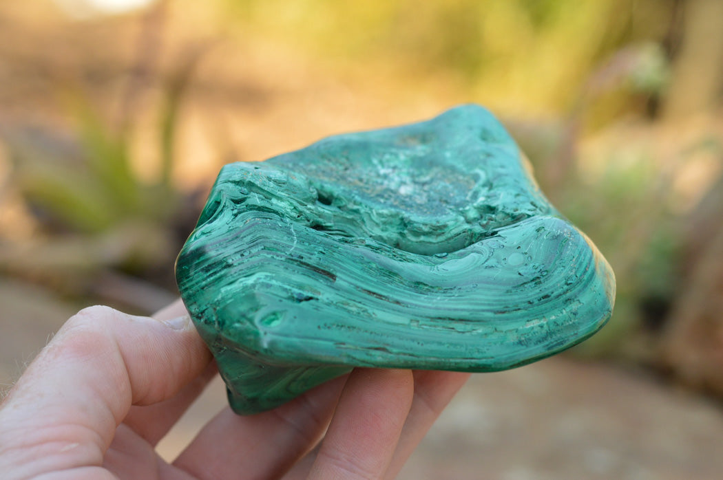 Polished Malachite Free Forms With Stunning Flower & Banding Patterns x 6 From Congo - TopRock