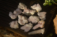 Natural Pale Lilac Spirit Quartz Clusters x 12 From Boekenhouthoek, South Africa - Toprock Gemstones and Minerals