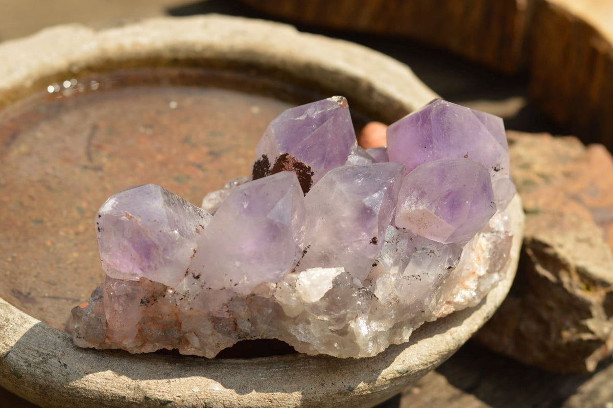 Natural Jacaranda Amethyst Quartz Clusters x 2 From Mumbwa, Zambia - TopRock