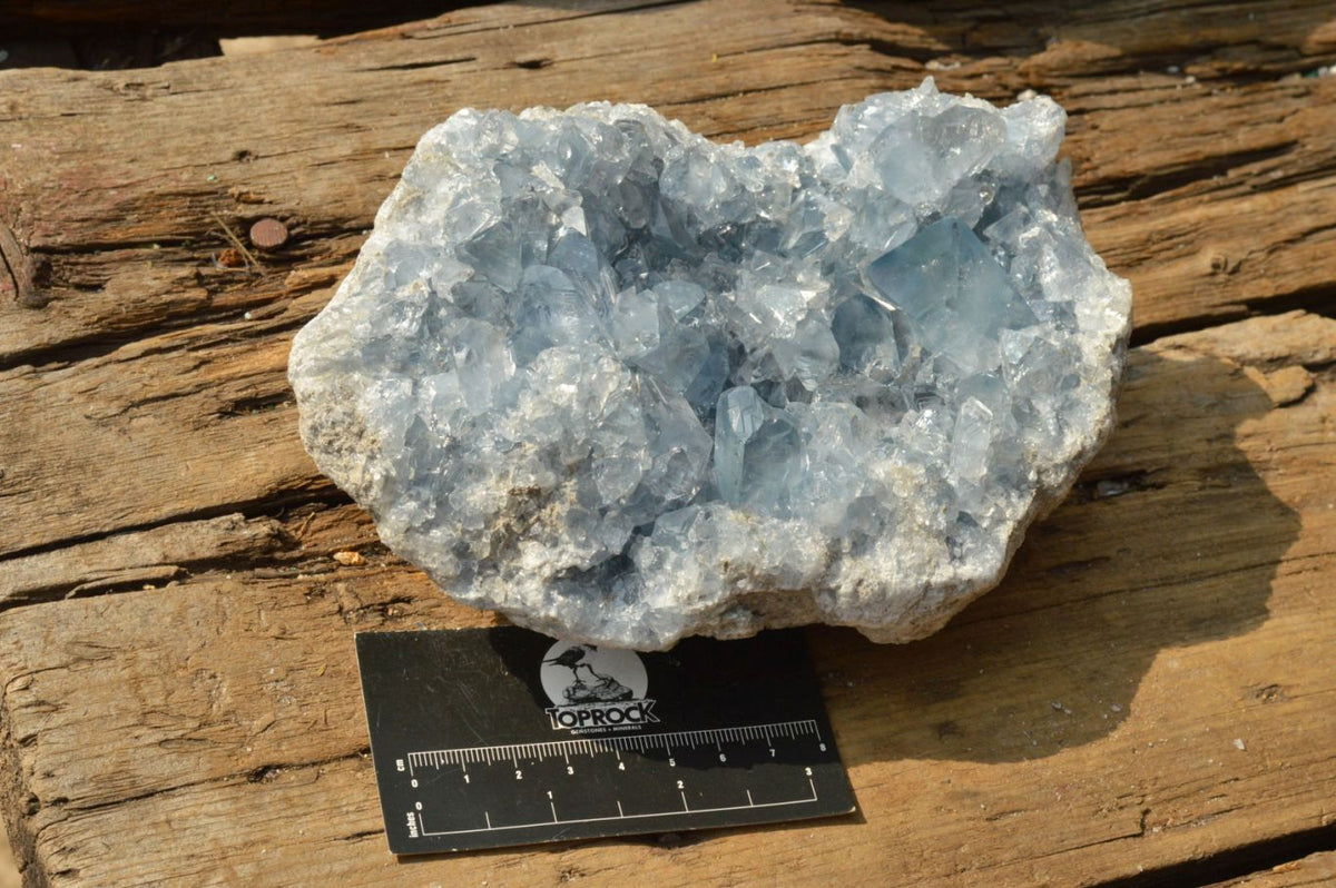 Natural Blue Celestite Specimens With Gemmy Cubic Crystals x 2 From Sakoany, Madagascar - TopRock