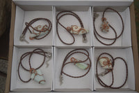 Polished Copper Wire Wrapped Blue Smithsonite Jewellery Pendants x 6 From Congo - Toprock Gemstones and Minerals