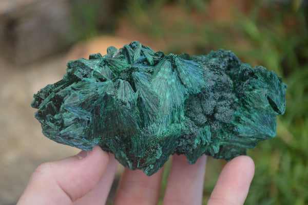 Natural Chatoyant Silky Malachite Specimens  x 3 From Kasompe, Congo - Toprock Gemstones and Minerals 
