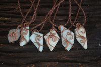 Polished Copper Wire Wrapped Blue Smithsonite Jewellery Pendants x 6 From Congo - Toprock Gemstones and Minerals