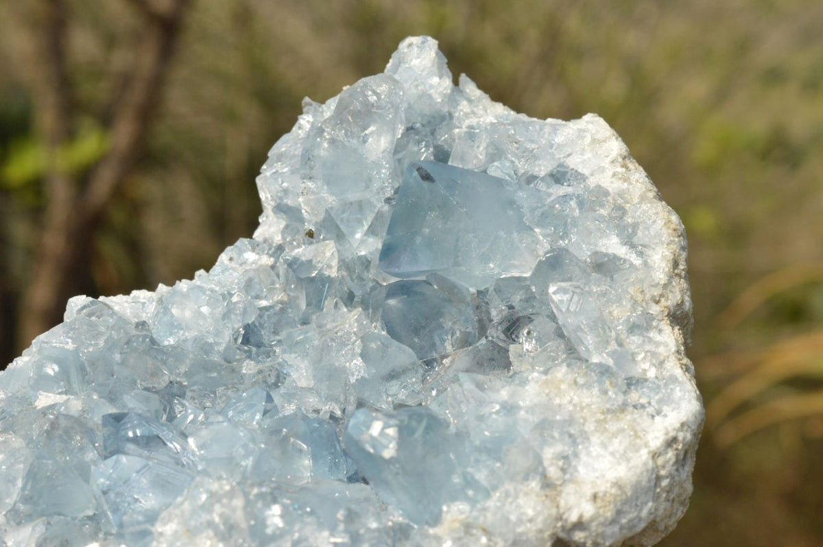 Natural Blue Celestite Specimens With Gemmy Cubic Crystals x 2 From Sakoany, Madagascar - TopRock