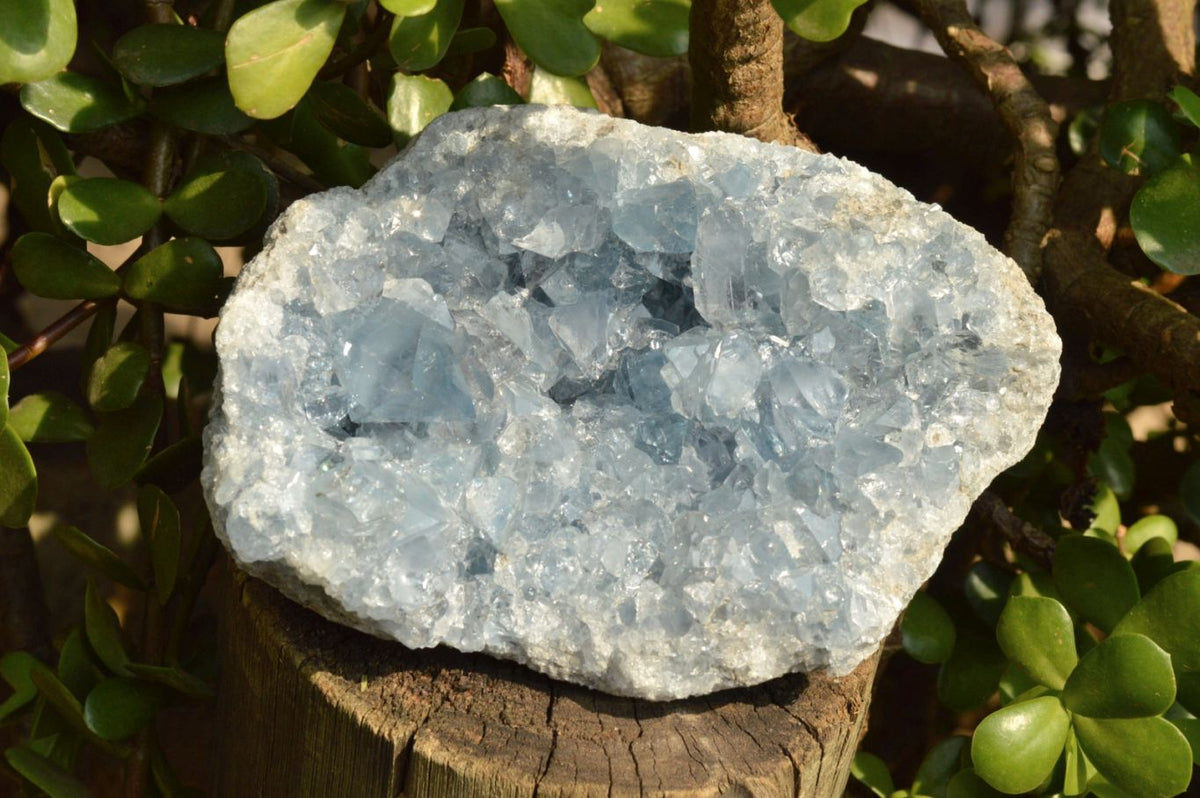 Natural Blue Celestite Specimens With Gemmy Cubic Crystals x 2 From Sakoany, Madagascar - TopRock