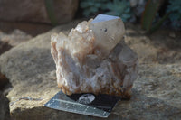 Natural Cascading White Phantom Smokey Quartz Clusters x 2 From Luena, Congo - Toprock Gemstones and Minerals