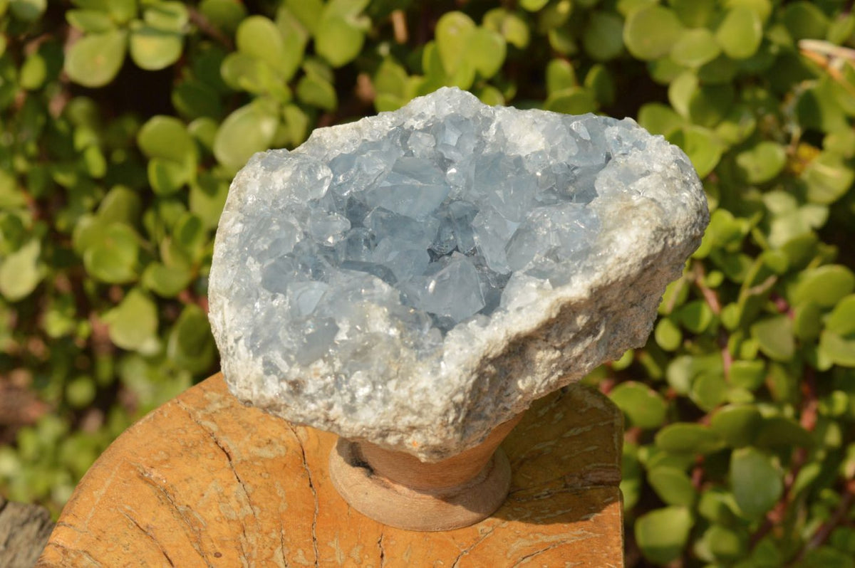 Natural Blue Celestite Specimens With Gemmy Cubic Crystals x 2 From Sakoany, Madagascar - TopRock
