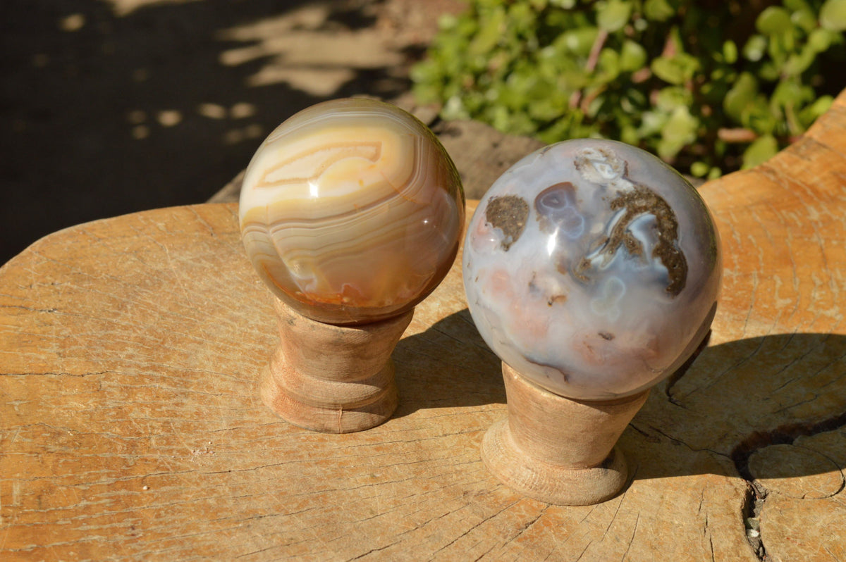 Polished Stunning Selection Of Banded Agate Spheres x 5 From Madagascar - TopRock