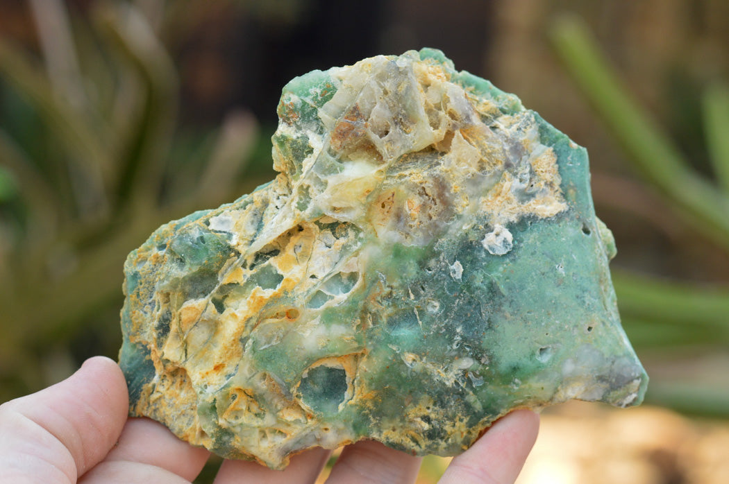 Polished Green Chrome Chalcedony Free Forms With A Rough Finish x 16 From Zimbabwe - TopRock