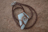 Polished Copper Wire Wrapped Blue Smithsonite Jewellery Pendants x 6 From Congo - Toprock Gemstones and Minerals