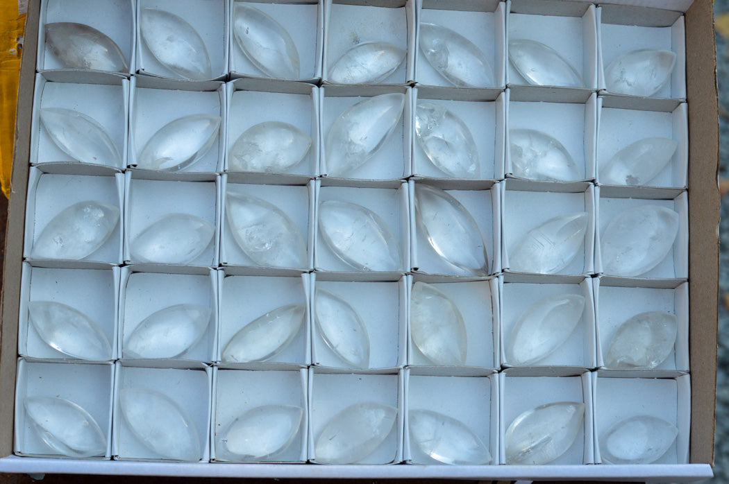 Polished Semi Optic Angel Tear Quartz Crystals x 35 From Madagascar - TopRock