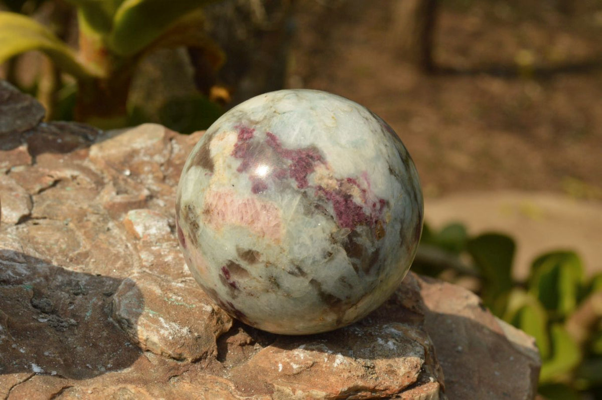 Polished Small & Medium Sized Pink Tourmaline Rubellite Spheres x 4 From Madagascar - TopRock